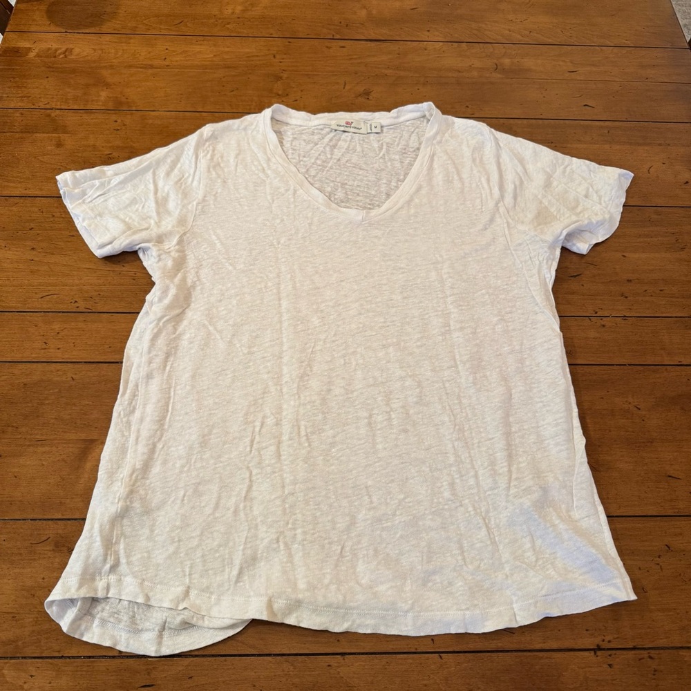 Vineyard Vines Women's 100% Linen T-Shirt - White, Size Medium
